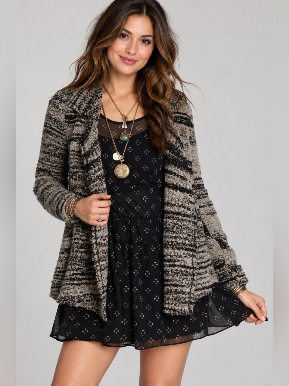 Free People | Zebra Yarn Sweater Jacket